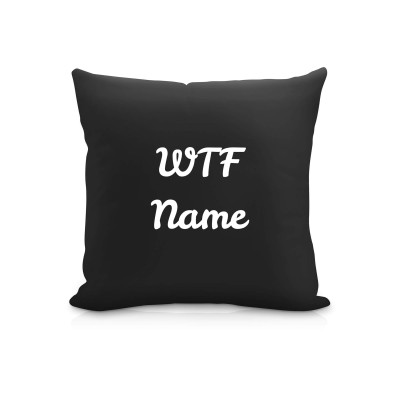 (25cm Square) "WTF" Black Soft Velvet Polyester Fabric (Personalised with Text)