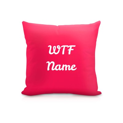(25cm Square) "WTF" Hot Pink (Fuchsia) Soft Velvet Polyester Fabric (Personalised with Text)