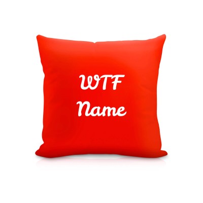 (25cm Square) "WTF" Red Soft Velvet Polyester Fabric (Personalised with Text)
