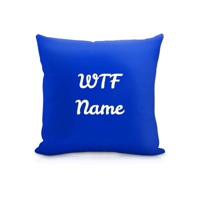 (25cm Square) "WTF" Royal Blue Soft Velvet Polyester Fabric (Personalised with Text)