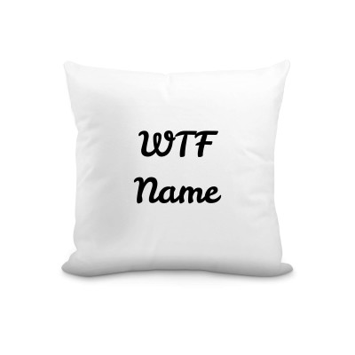 (25cm Square) "WTF" White Soft Velvet Polyester Fabric (Personalised with Text)