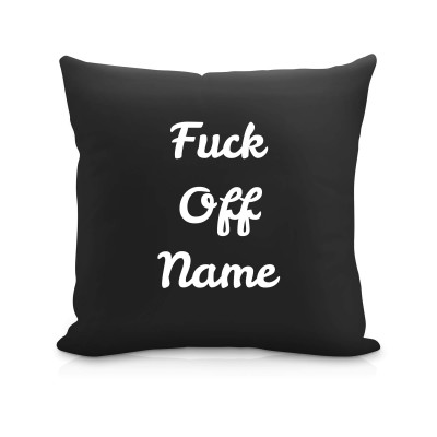 (40cm Square) "Fuck Off" Black Soft Velvet Polyester Fabric (Personalised with Text)