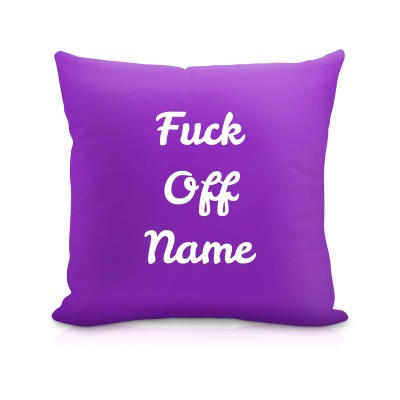 (40cm Square) "Fuck Off" Purple Soft Velvet Polyester Fabric (Personalised with Text)