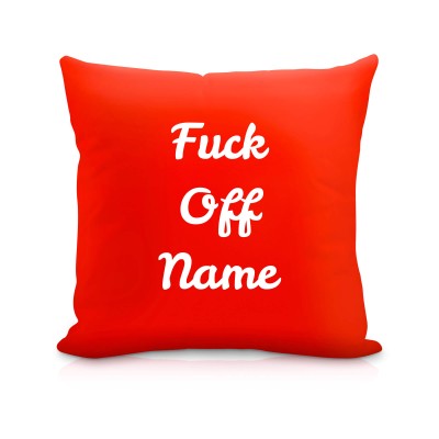(40cm Square) "Fuck Off" Red Soft Velvet Polyester Fabric (Personalised with Text)