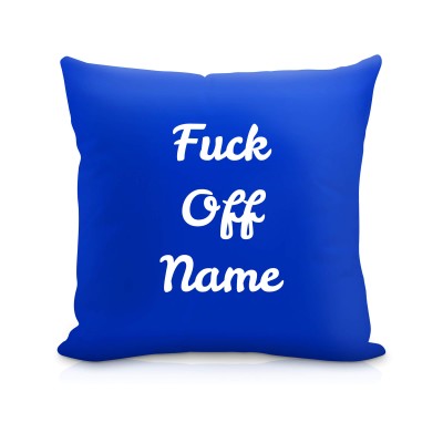(40cm Square) "Fuck Off" Royal Blue Soft Velvet Polyester Fabric (Personalised with Text)