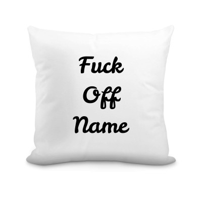 (40cm Square) "Fuck Off" White Soft Velvet Polyester Fabric (Personalised with Text)