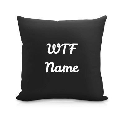 (40cm Square) "WTF" Black Soft Velvet Polyester Fabric (Personalised with Text)