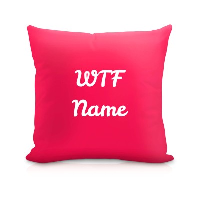 (40cm Square) "WTF" Hot Pink (Fuchsia) Soft Velvet Polyester Fabric (Personalised with Text)