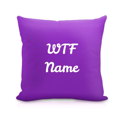 (40cm Square) "WTF" Purple Soft Velvet Polyester Fabric (Personalised with Text)