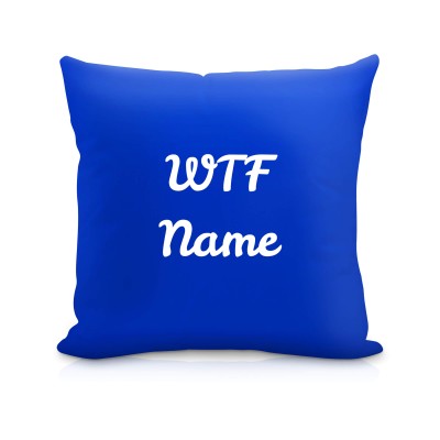(40cm Square) "WTF" Royal Blue Soft Velvet Polyester Fabric (Personalised with Text)
