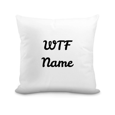 (40cm Square) "WTF" White Soft Velvet Polyester Fabric (Personalised with Text)