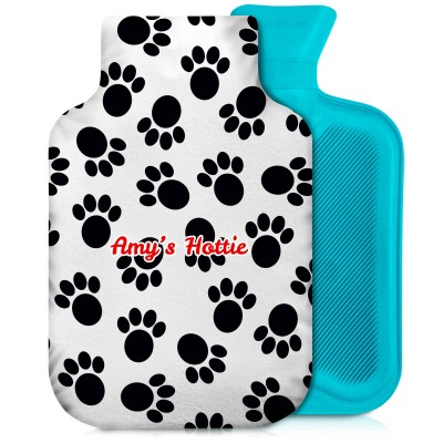 2 Litre - Paws Print Soft Velvet Polyester Fabric and Removable Cover