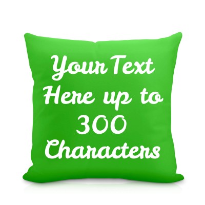 (25cm Square) Bright Green Soft Velvet Polyester Fabric (Personalised with Text)