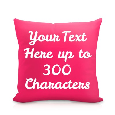 (25cm Square) Hot Pink (Fuchsia) Soft Velvet Polyester Fabric (Personalised with Text)