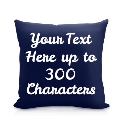 (25cm Square) Navy Blue Soft Velvet Polyester Fabric (Personalised with Text)