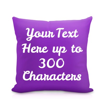 (25cm Square) Purple Soft Velvet Polyester Fabric with Removable Cover (Zip) (Personalised with Text)