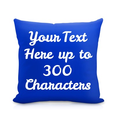 (25cm Square) Royal Blue Soft Velvet Polyester Fabric with Removable Cover (Zip) (Personalised with Text)