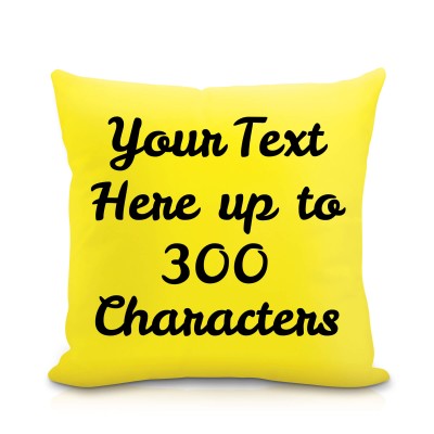 (25cm Square) Yellow Soft Velvet Polyester Fabric (Personalised with Text)