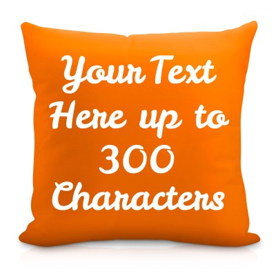 (40cm Square) Burnt Orange Soft Velvet Polyester Fabric with Removable Cover (Zip) (Personalised with Text)