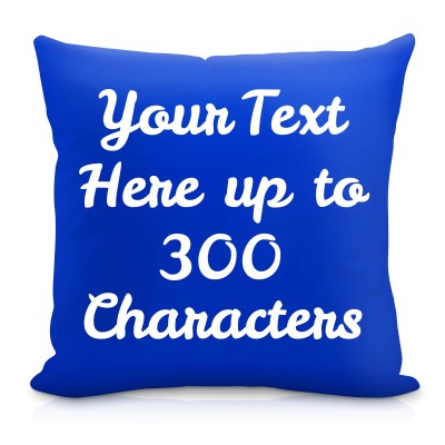 (40cm Square) Royal Blue Soft Velvet Polyester Fabric with Removable Cover (Zip) (Personalised with Text)