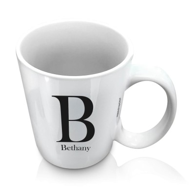(10oz White) Black (Personalised with Text)