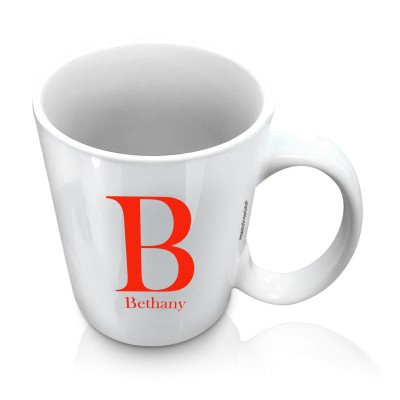 (10oz White) Red (Personalised with Text)