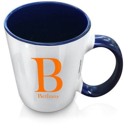 (XL 15oz Blue Inner & Handle) Burnt Orange (Personalised with Text)