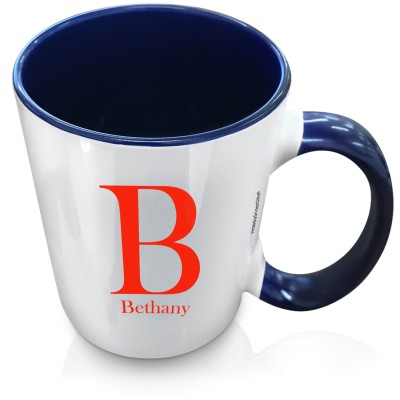 (XL 15oz Blue Inner & Handle) Red (Personalised with Text)