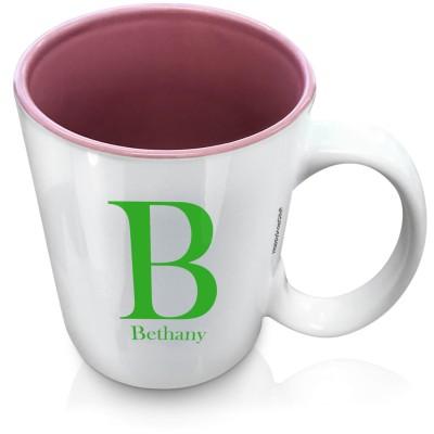 (XL 15oz Pink) Bright Green (Personalised with Text)