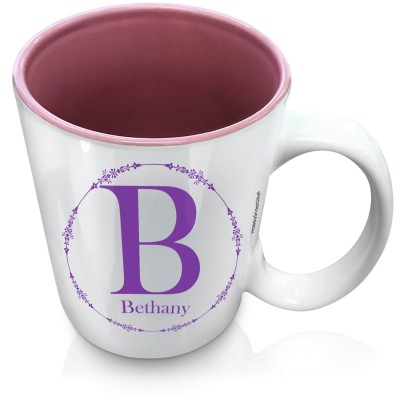 (XL 15oz Pink) with Circular Ring Theme Purple (Personalised with Text)