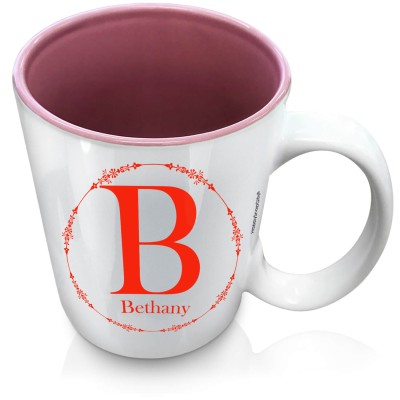 (XL 15oz Pink) with Circular Ring Theme Red (Personalised with Text)