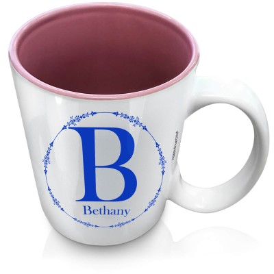 (XL 15oz Pink) with Circular Ring Theme Royal Blue (Personalised with Text)
