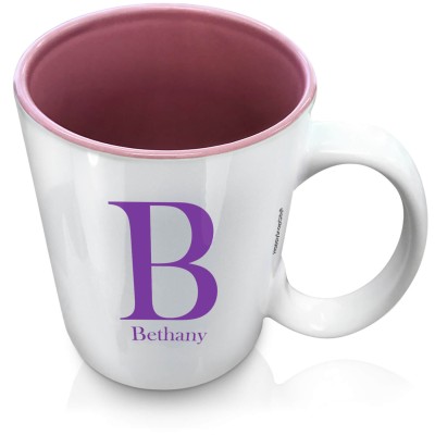 (XL 15oz Pink) Purple (Personalised with Text)