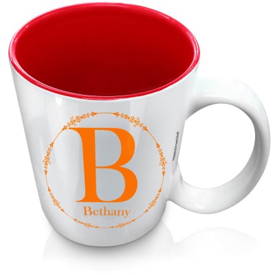 (XL 15oz Red) with Circular Ring Theme Burnt Orange (Personalised with Text)