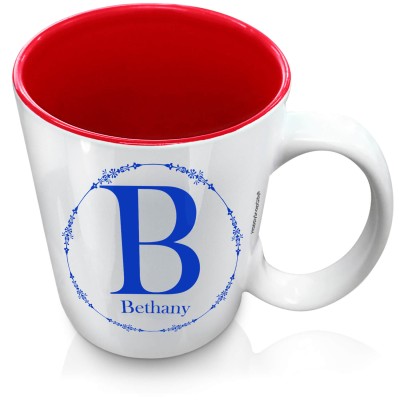 (XL 15oz Red) with Circular Ring Theme Royal Blue (Personalised with Text)