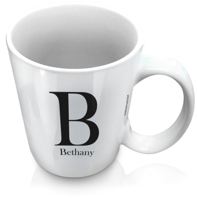 (XL 15oz White) Black (Personalised with Text)