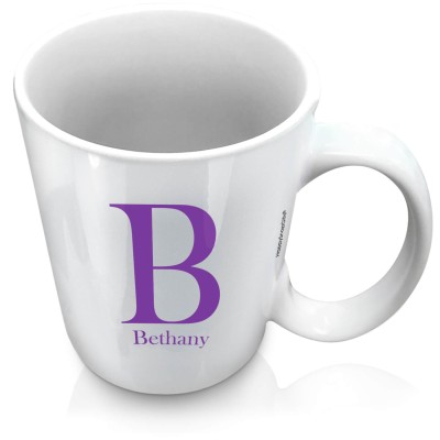 (XL 15oz White) Purple (Personalised with Text)