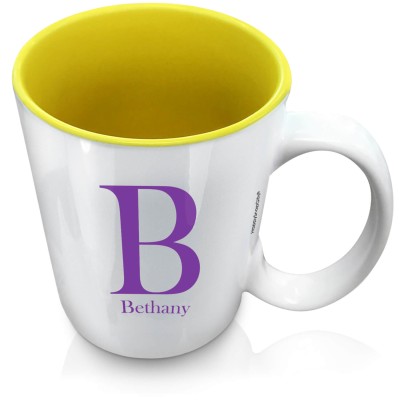 (XL 15oz Yellow) Purple (Personalised with Text)