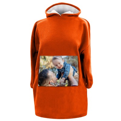 - XXL (140cm x 115cm) - Burnt Orange Fleece Fabric (Personalised with Text)