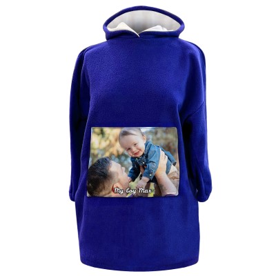 - XXL (140cm x 115cm) - Royal Blue Fleece Fabric (Personalised with Text)