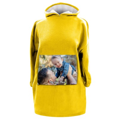 - XXL (140cm x 115cm) - Yellow Fleece Fabric (Personalised with Text)