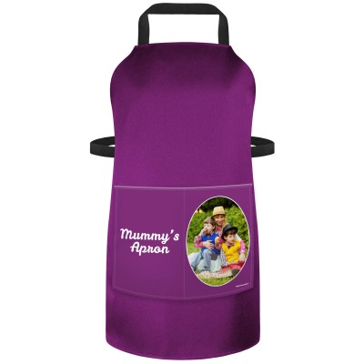 (70cm x 55cm) - Purple Cotton Fabric (Personalised with Text) and Photo Printed Pocket