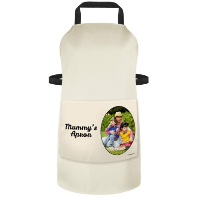 (90cm x 70cm) - Natural Cotton Fabric (Personalised with Text) and Photo Printed Pocket