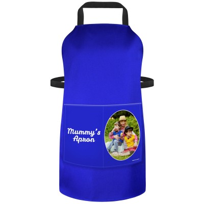 (90cm x 70cm) - Royal Blue Cotton Fabric (Personalised with Text) and Photo Printed Pocket