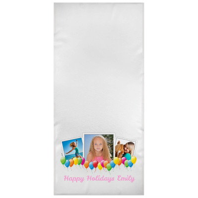 White Baby Pink Towelling (70cm x 50cm) (Personalised with Text)