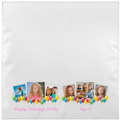 White Baby Pink Towelling (150cm x 100cm) (Personalised with Text)