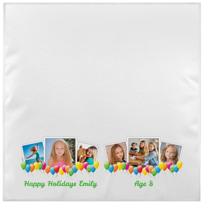 White Bright Green Towelling (150cm x 100cm) (Personalised with Text)
