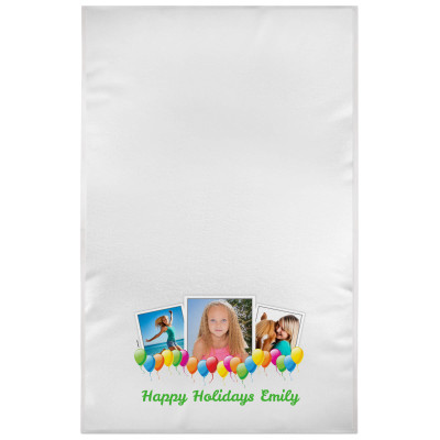 White Bright Green Towelling (150cm x 70cm) (Personalised with Text)
