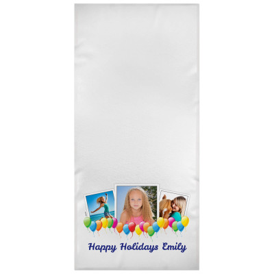 White Navy Blue Towelling (70cm x 50cm) (Personalised with Text)
