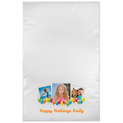 White Burnt Orange Towelling (100cm x 70cm) (Personalised with Text)